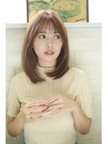 大人可愛い前髪×艶髪×水素カラーグレーベージュことりベージュ