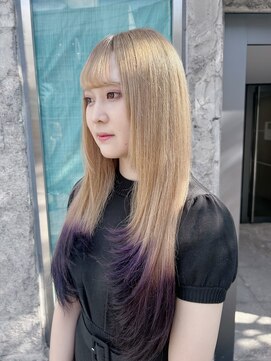 ティアム 渋谷店(Tiam shibuya) 黒髪/前髪パーマ/グレーベージュ/レイヤーロング/ダブルカラー