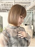 ボブ/前髪カット/ベージュ/グレージュ/池袋/切りっぱなしボブ