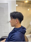 【soy-kufu】MEN'S HAIRアッシュブラックマッシュパーマ