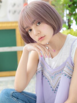 カバーヘア ブリス 戸田公園西口店(COVER HAIR bliss) 大人可愛いラベンダーカラーぱっつん前髪h3戸田公園10代20代30代