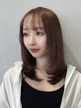 ノイ(noi) 顔周りレイヤーカットくびれヘアミルクティーベージュカラー