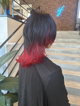 if ウルフカット/インナーカラー/レッド