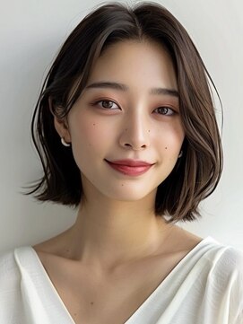 ネックス 表参道本店(nex) デザインカラーレイヤーカットウェットヘアオリーブベージュ白髪