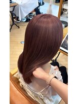 ユニ バイ マグ 長野店(Uni.by Mag)&nbsp;20代30代40代シアーピンク透明感くびれボブ外ハネ乾かすだけ