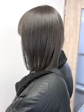 ミュラ(mulah) 透明感カラーオリーブグレージュ＊ミディアムボブダークカラー