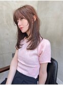 ACE横浜　ピンクブラウン×レイヤーカット