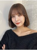 くびれヘア/顔周り/韓国/ボブ/レイヤーカット/前髪/カラー/池袋