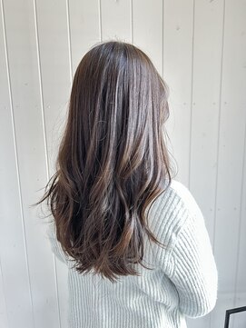 ブリーチなしの透明感カラーサファイアグレージュ