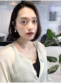 ボブグレーベージュピンクグレープフルーツ大人シャギーボブ銀座