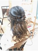 編み込みふんわりハーフアレンジ【ヘアアレンジ　立川/八王子】