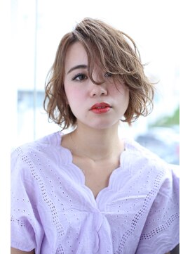 セピアージュ サンク(hair beauty clinic salon Sepiage cinq) デザインカラ-×切りっぱなしボブ×オン眉×ひし形シルエット