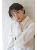 シースルーバングのアンニュイショート