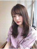 AFLOAT 丸顔に似合う　前髪パーマ 　20代30代　セミロング