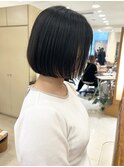 【morio】札幌ボブ　自然な丸みのぱつっと黒髪ボブ