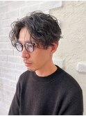 【センターパート】オトナオトコマエパーマ【韓国マッシュ】