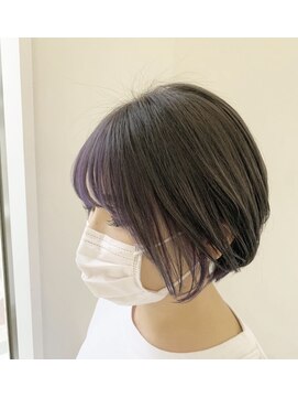 ヘアー ミッション 心斎橋店(hair Mission) インナーパープル丸みショート