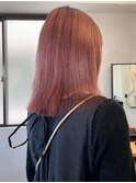 ハイトーンカラーピンクベージュ＊切りっぱなしミディアム