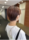 アプリコットベージュ×扱いやすい丸みショート