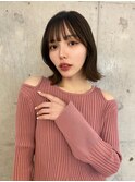 大人可愛いこなれボブ/結べるボブ/シースルーバング/艶カラー