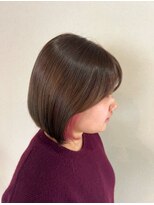 ヘアーアートミュージアム(Hair Art Museum) イヤリングピンク/ボブ/ケラコラトリートメント