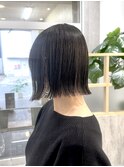 《Mimosa》 切りっぱなしボブ/ブルーアッシュ