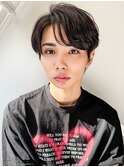 大人男性ナチュラルパーマビジカジ清潔感アッシュブラック