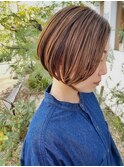 大人の垢抜けハイライト×ツヤボブ