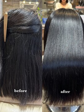 ナルヘアー 越谷(Nalu hair) 美髪/髪質改善/酸性ストレート/縮毛矯正/before→after