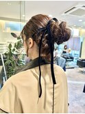 ヘアアレンジ/ヘアセット/アップスタイル/ゆるふわ/お団子