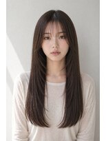 サンク(thank)&nbsp;【cutシリーズ】大人の顔周りレイヤー抜け感ロングヘア