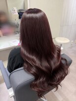 アーチフォーヘア 心斎橋店(a-rch for hair)&nbsp;カシスレッドカラーとミリエクステ８０本