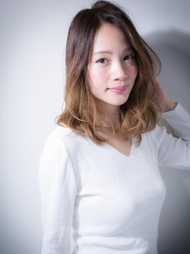 カバーヘア イヴ 戸頭店(COVER HAIR EVE) 外国人風カラー♪グラマラス小顔セミディw戸頭20代30代40代