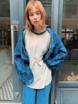 クラフト ヘア デザイン(CRAFT HAIR DESIGN)&nbsp;切りっぱなしレイヤーミディ × ペールブロンドベージュ