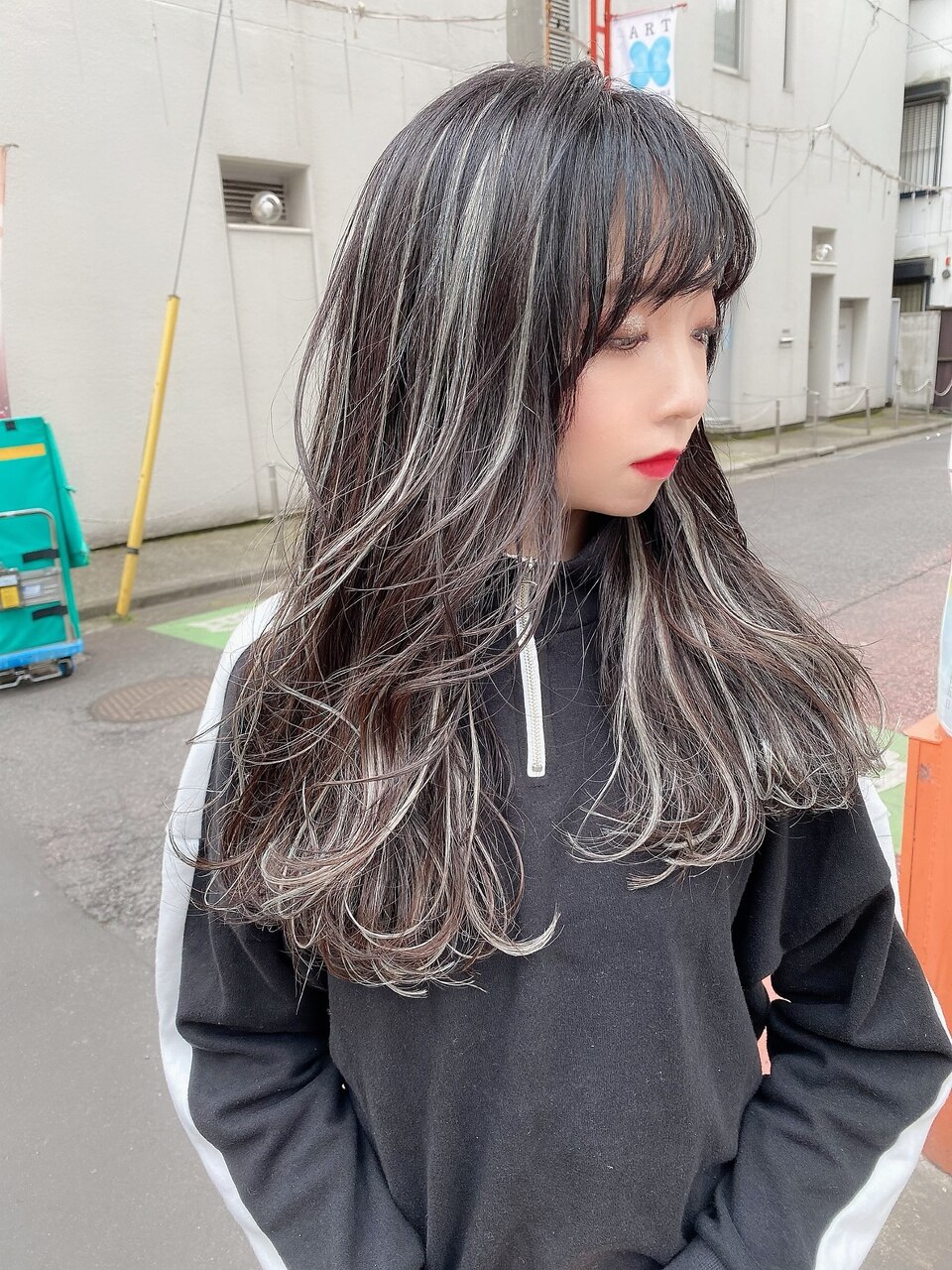 ブラック×シルバー#シールエクステ#ホワイトグレージュ#小倉