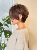 20代30代大人ガーリーショートヘアチョコレートモードショート