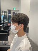 韓国ヘアカルマパーマカルマバングセンターパート黒髪ウルフ