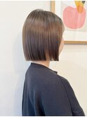 ミルクティーベージュぷつっとボブケアブリーチ 梅田