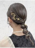 ヘアセット　編みおろし　結婚式お呼ばれ　mt___213r