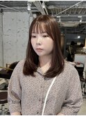 【中澤彩乃】ワンカールレイヤーミディアムピンクブラウン前髪