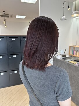 ユニ バイ マグ 長野店(Uni.by Mag) 大人可愛い暖色ブリーチなしピンクブラウン