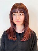 髪質改善/レイヤーカット/顔周り/艶髪/オレンジブラウン
