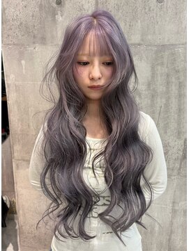 ハイトーン/ラベンダーグレー/ブリーチ3回/ケアブリーチ