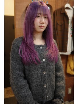 チャプター 問屋町(chapter) 髪質改善顔まわりレイヤーカットワインレッドダブルカラー韓国