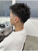 メンズスパイキーショートテーパーフェード札幌大通バスセンター