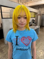 ヘアーワークスヴィクサス 諫早店(HAIR WORKS VIXUS) 【持永 早紀子】ブリーチ2回イエローカラー