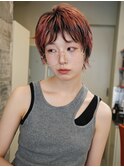 ショート/パーマ/ベリーショート/レッド/ケアブリーチ/レイヤー