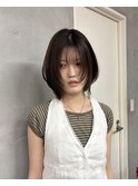 【nullus ai】レイヤーボブ×オリーブブラウン