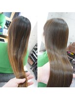 ヘアテリア リュウ 大塚(hair teria ryu) 面を整えてツヤ髪・表面髪質改善ストレート&艶カラー
