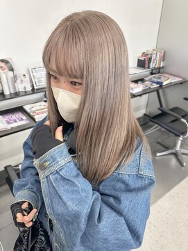 ヒビヲ(HIBIO) ダブルカラーベージュカラーハイトーンカラーケアブリーチボブ